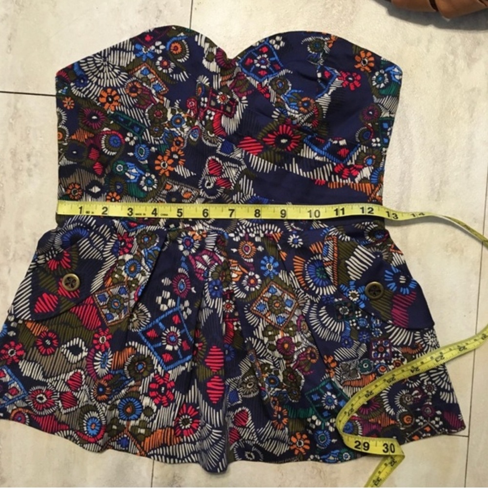 Fei Anthropologie Primula Corset Pleated Strapless Top w Pockets! - Picture 12 of 13